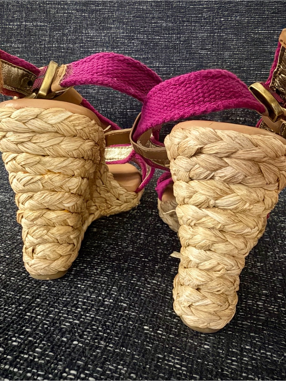 Banana Republic Magenta Strappy Wedge Espadrille Sandals View 4